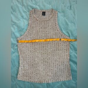 Textured Knit racerback Top in Brown size small Viscose